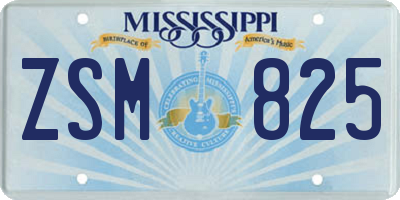 MS license plate ZSM825