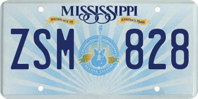 MS license plate ZSM828