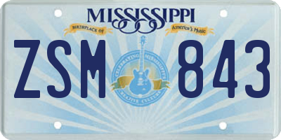 MS license plate ZSM843