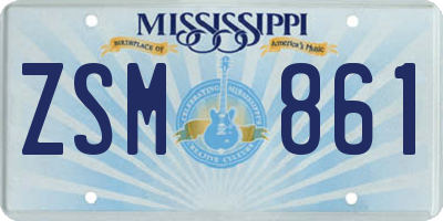 MS license plate ZSM861