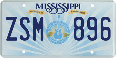 MS license plate ZSM896