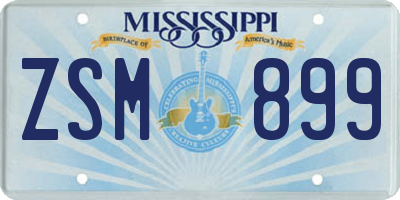 MS license plate ZSM899