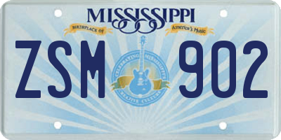 MS license plate ZSM902