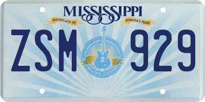 MS license plate ZSM929