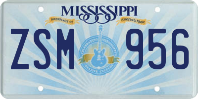 MS license plate ZSM956