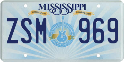MS license plate ZSM969