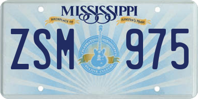 MS license plate ZSM975