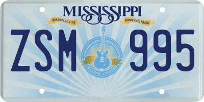 MS license plate ZSM995