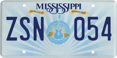 MS license plate ZSN054