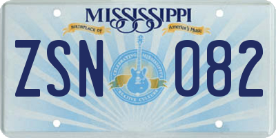 MS license plate ZSN082