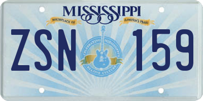 MS license plate ZSN159