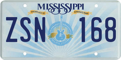 MS license plate ZSN168