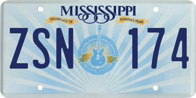 MS license plate ZSN174