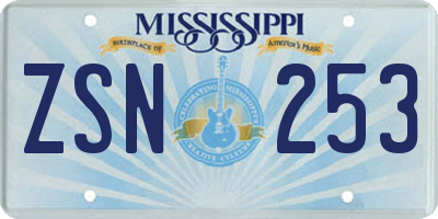 MS license plate ZSN253