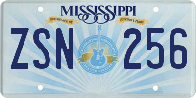 MS license plate ZSN256