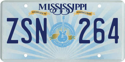MS license plate ZSN264