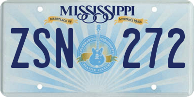 MS license plate ZSN272