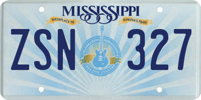 MS license plate ZSN327