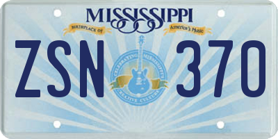 MS license plate ZSN370