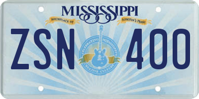 MS license plate ZSN400