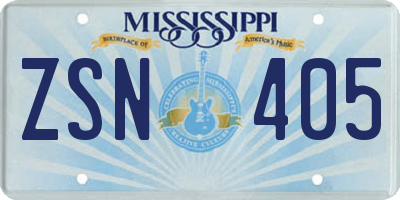 MS license plate ZSN405