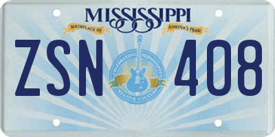 MS license plate ZSN408