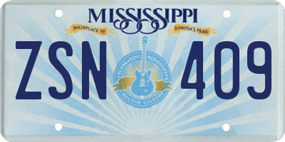MS license plate ZSN409
