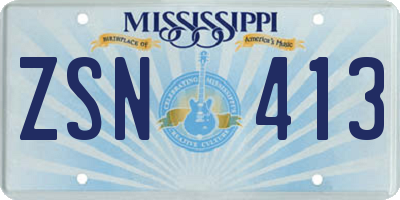 MS license plate ZSN413