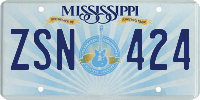 MS license plate ZSN424