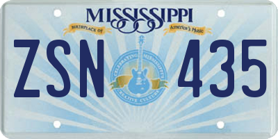MS license plate ZSN435