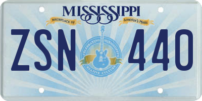 MS license plate ZSN440