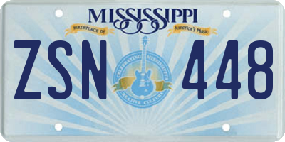 MS license plate ZSN448
