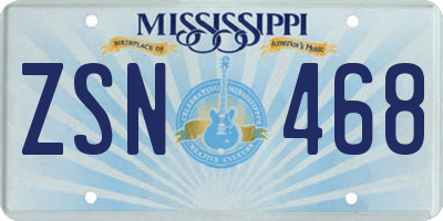 MS license plate ZSN468