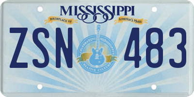 MS license plate ZSN483