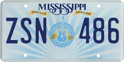 MS license plate ZSN486