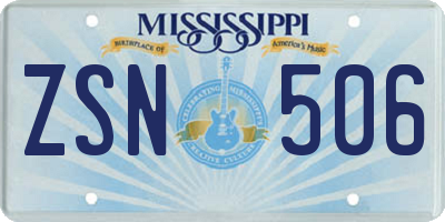 MS license plate ZSN506