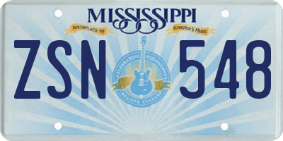 MS license plate ZSN548