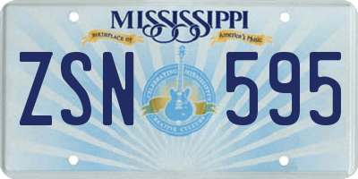 MS license plate ZSN595