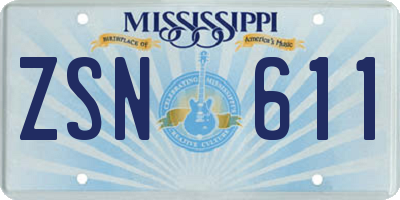 MS license plate ZSN611