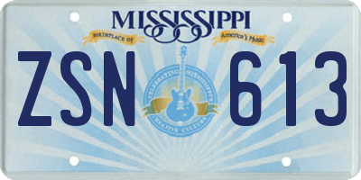 MS license plate ZSN613