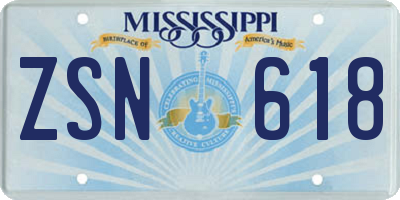 MS license plate ZSN618