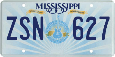 MS license plate ZSN627