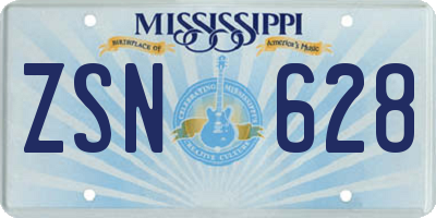 MS license plate ZSN628
