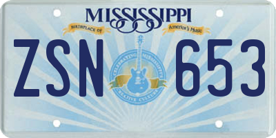 MS license plate ZSN653