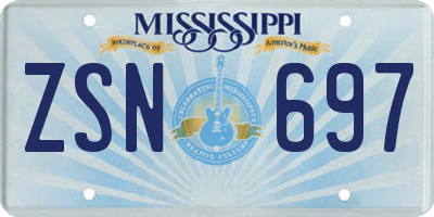 MS license plate ZSN697