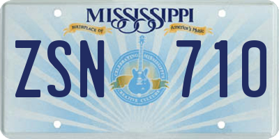 MS license plate ZSN710