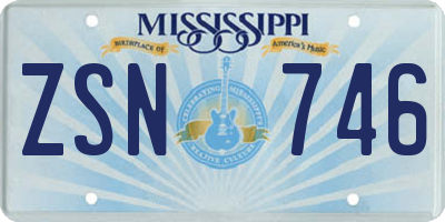 MS license plate ZSN746