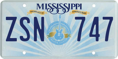 MS license plate ZSN747