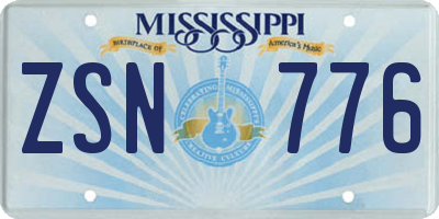 MS license plate ZSN776