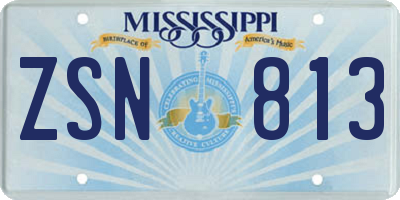 MS license plate ZSN813